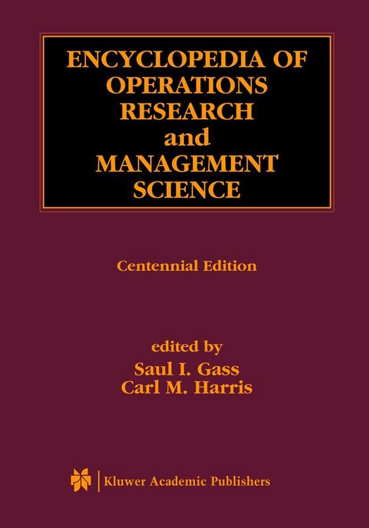 Produktbild: Encyclopedia of Operations Research and Management Science