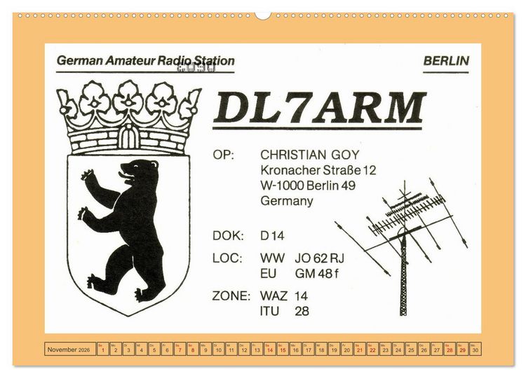 Produktbild: Amateurfunk in West-Berlin (Wandkalender 2026 DIN A2 quer), CALVENDO Monatskalender