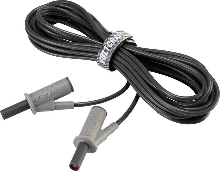 Produktbild: VOLTCRAFT MSB-501 Sicherheits-Messleitung Lamellenstecker 4 mm Lamellenstecker 4 mm 5.00 m Schwarz 1 St.