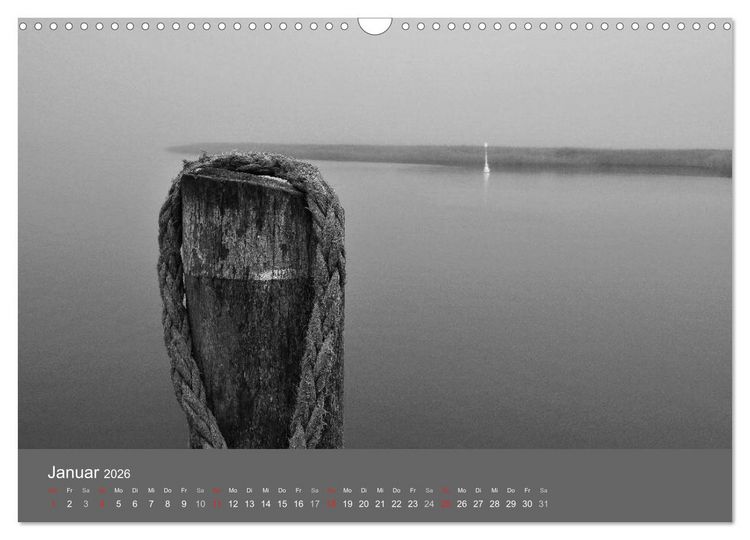 Produktbild: Ostsee - von schwarz bis wei&szlig; (Wandkalender 2026 DIN A3 quer), CALVENDO Monatskalender
