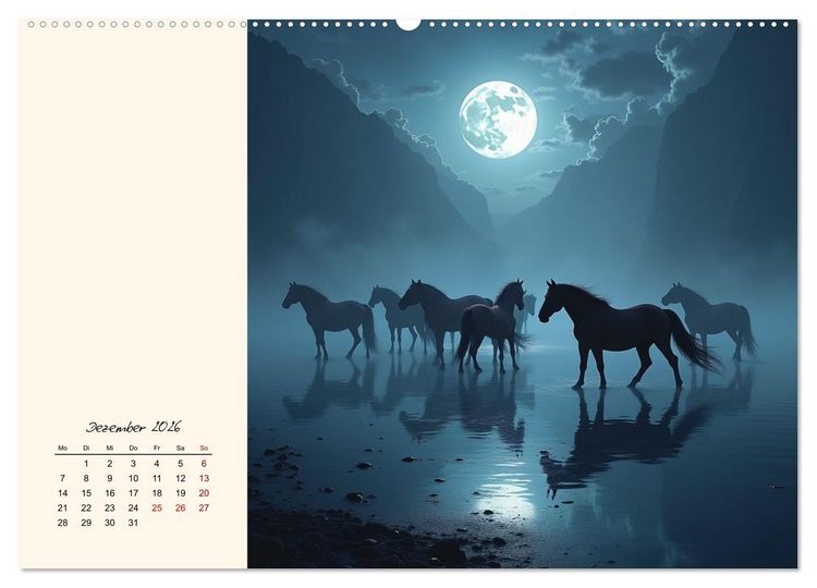 Produktbild: Fantasiewelten - Pferde (Wandkalender 2026 DIN A2 quer), CALVENDO Monatskalender
