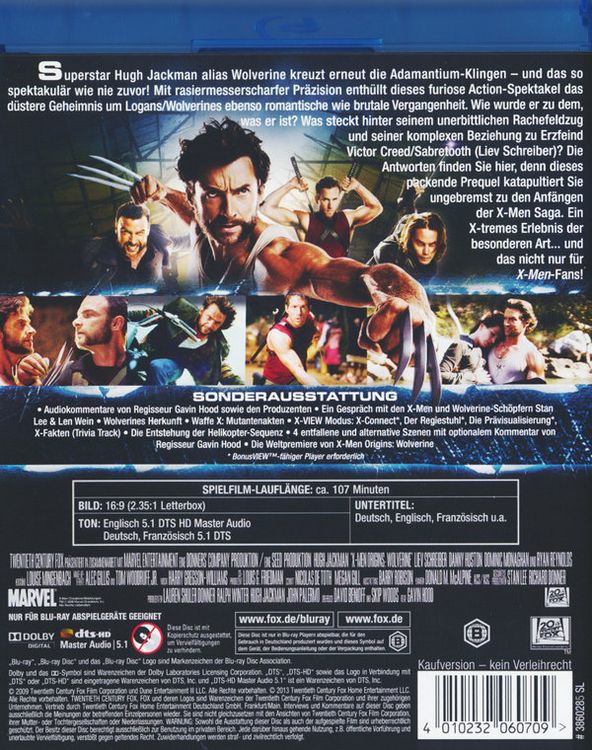 Produktbild: X-Men Origins - Wolverine - Extended Version
