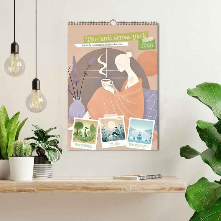 Produktbild: The anti-stress path - Monthly inspirations for more balance (Wall Calendar 2026 DIN A3 portrait), CALVENDO 12 Month Wall Calendar