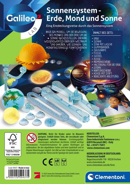 Produktbild: Experimentierset Galileo Sonnensystem - Erde, Mond und Sonne