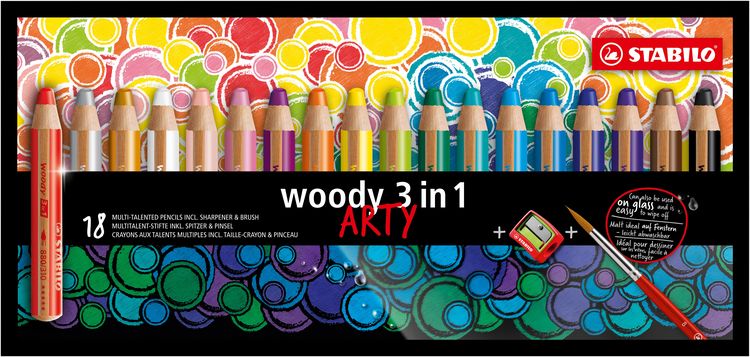Produktbild: Aquarellbuntstift woody 3 in 1