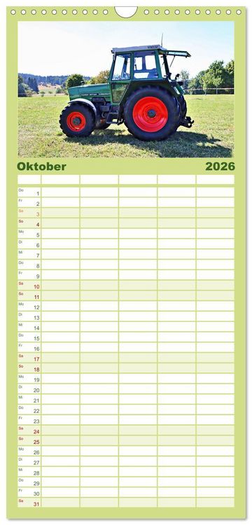 Produktbild: Familienplaner 2026 - M&auml;nnerspielzeug Traktor Inspirationen mit 5 Spalten (Wandkalender, 21 x 45 cm) CALVENDO