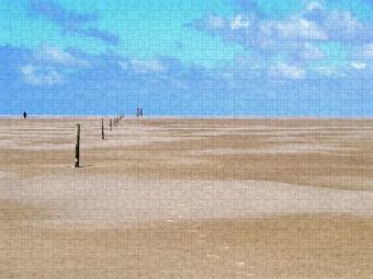 Produktbild: CALVENDO Puzzle Wege im Sand - Westerhever Nordsee | 1000 Teile Lege-Gr&ouml;&szlig;e 64x48cm Foto-Puzzle f&uuml;r gl&uuml;ckliche Stunden