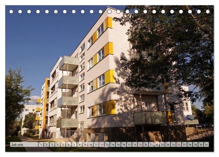 Produktbild: Architektur-Charme der DDR (Erfurt) (Tischkalender 2026 DIN A5 quer), CALVENDO Monatskalender