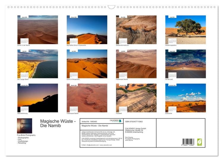 Produktbild: Magische W&uuml;ste - Die Namib (Wandkalender 2026 DIN A2 quer), CALVENDO Monatskalender