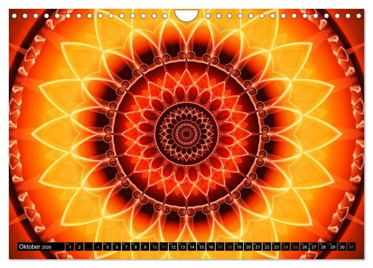 Produktbild: Energie - Mandalas in orange (Wandkalender 2026 DIN A4 quer), CALVENDO Monatskalender