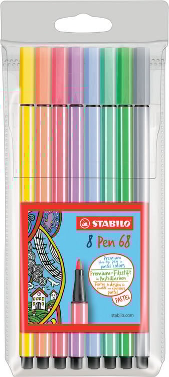 Produktbild: STABILO Premium-Filzstift - Pen 68 - 8er Pack - Pastellfarben