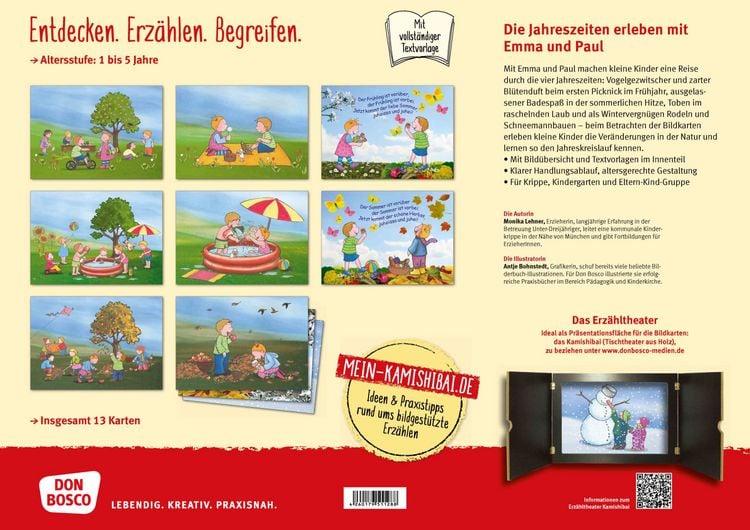 Produktbild: Die Jahreszeiten erleben mit Emma und Paul. Kamishibai Bildkartenset.