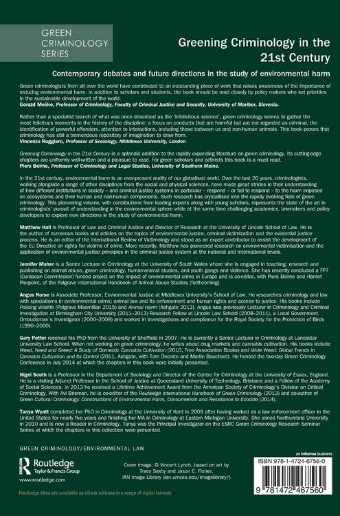 Produktbild: Greening Criminology in the 21st Century