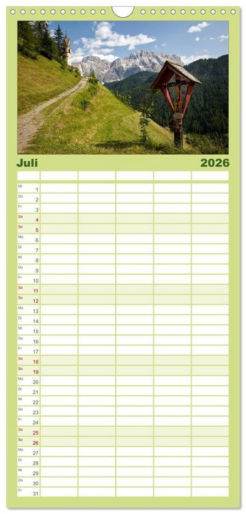 Produktbild: Familienplaner 2026 - Wege durchs neue Jahr mit 5 Spalten (Wandkalender, 21 x 45 cm) CALVENDO