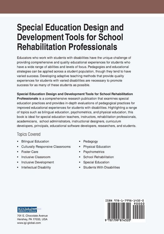 Produktbild: Special Education Design and Development Tools for School Rehabilitation Professionals