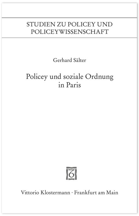 Produktbild: Polizei und soziale Ordnung in Paris