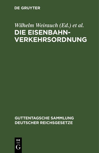 Produktbild: Die Eisenbahn-Verkehrsordnung