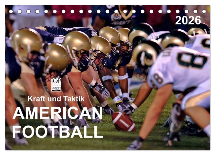 Produktbild: Kraft und Taktik - American Football (Tischkalender 2026 DIN A5 quer), CALVENDO Monatskalender