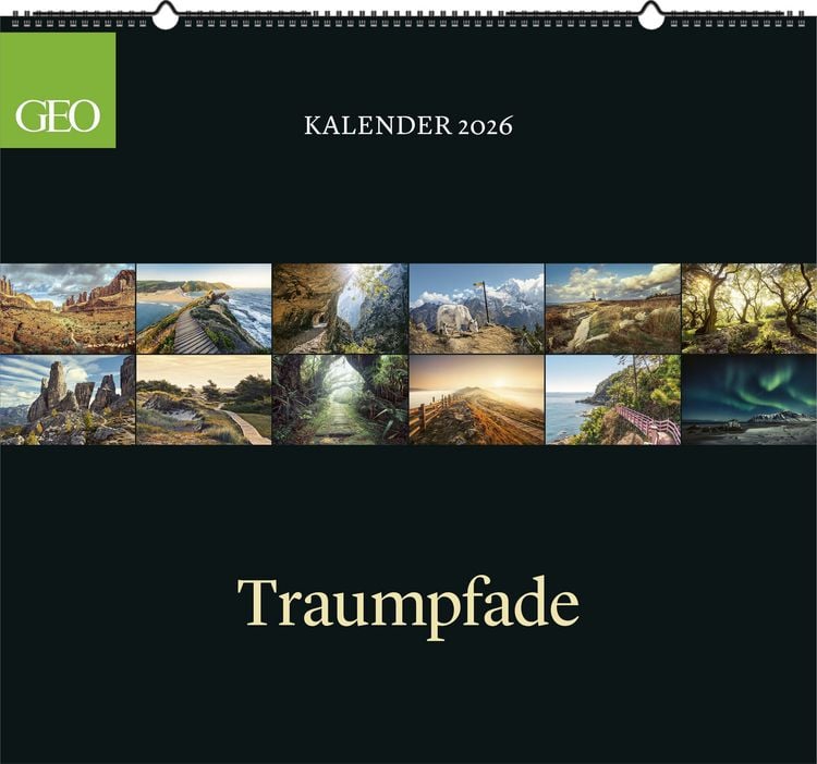 Produktbild: GEO Klassiker: Traumpfade 2026 - Wand-Kalender - Reise-Kalender - 60x55
