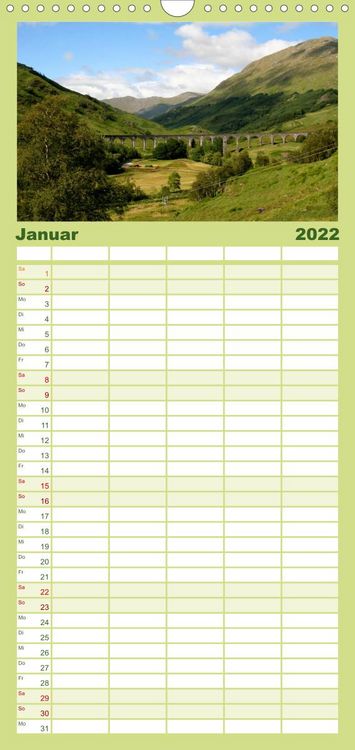 Produktbild: Familienplaner Western Highlands - Schottland (Wandkalender 2022 , 21 cm x 45 cm, hoch)