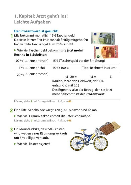 Produktbild: Prozentrechnen 6.-9. Klasse, A5-Heft