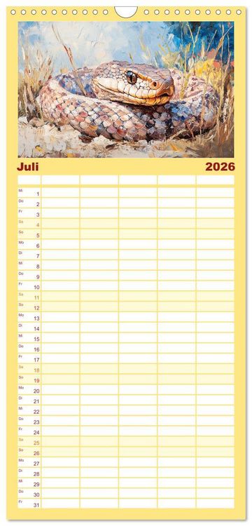 Produktbild: Familienplaner 2026 - Wilde Sch&ouml;nheiten. Ein Jahr mit majest&auml;tischen Tieren mit 5 Spalten (Wandkalender, 21 x 45 cm) CALVENDO
