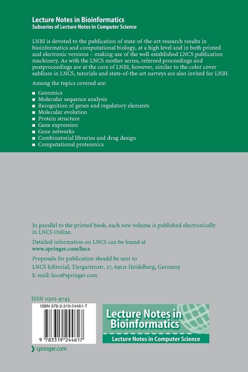 Produktbild: Computational Intelligence Methods for Bioinformatics and Biostatistics