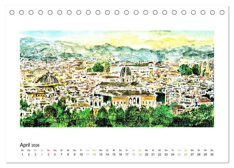 Produktbild: ROM In stillen Aquarellen (Tischkalender 2026 DIN A5 quer), CALVENDO Monatskalender