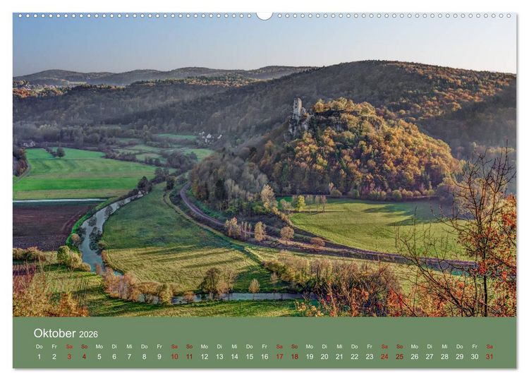 Produktbild: Sch&ouml;ne Aussichten in die Fr&auml;nkische Schweiz (hochwertiger Premium Wandkalender 2026 DIN A2 quer), Kunstdruck in Hochglanz