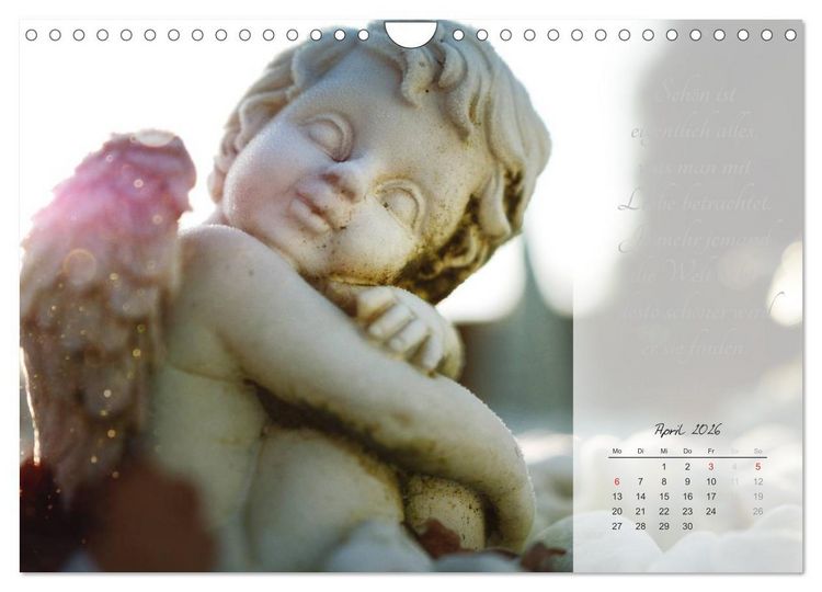 Produktbild: Engel - Tr&auml;ume und Zitate (Wandkalender 2026 DIN A4 quer), CALVENDO Monatskalender