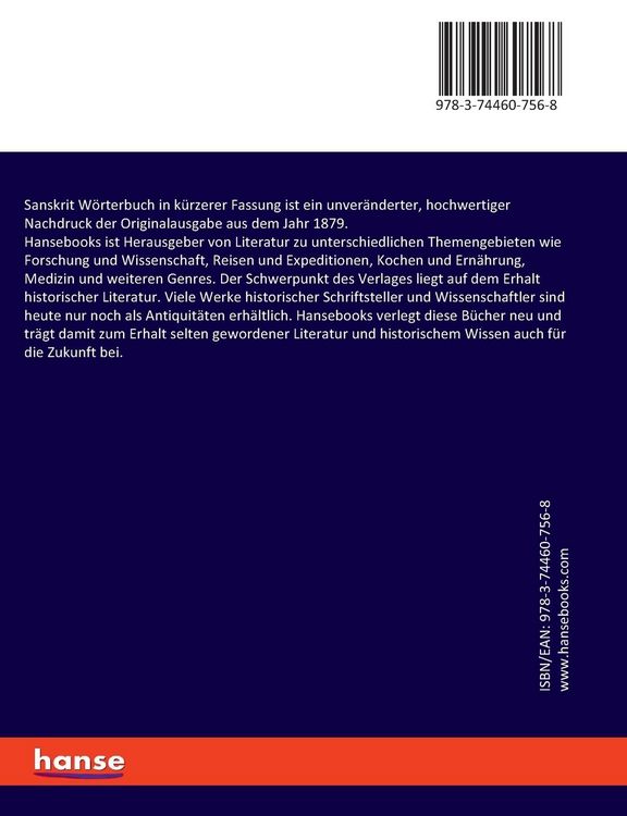 Produktbild: Sanskrit W&ouml;rterbuch in k&uuml;rzerer Fassung