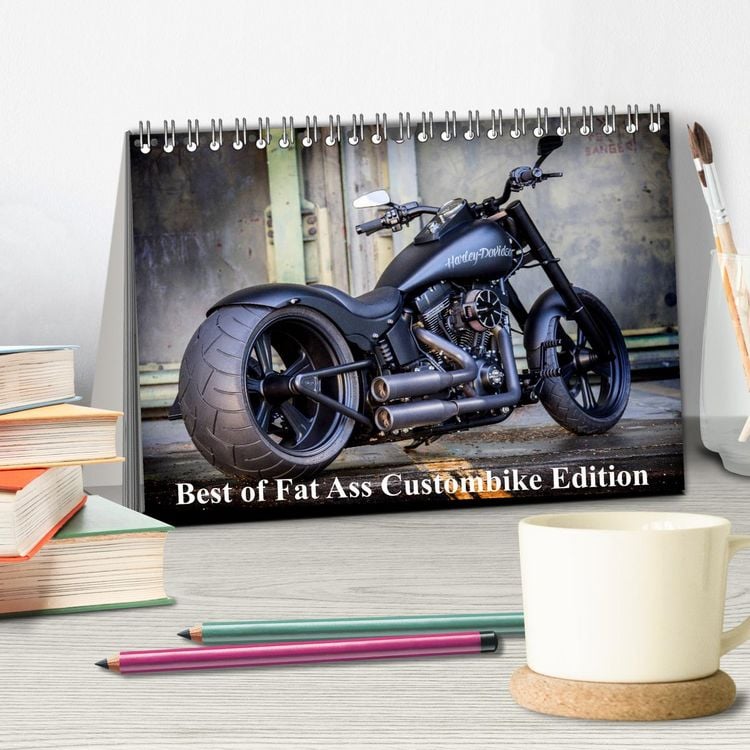 Produktbild: Exklusive Best of Fat Ass Custombike Edition, feinste Harleys mit fettem Hintern (Tischkalender 2026 DIN A5 quer), CALVENDO Monatskalender