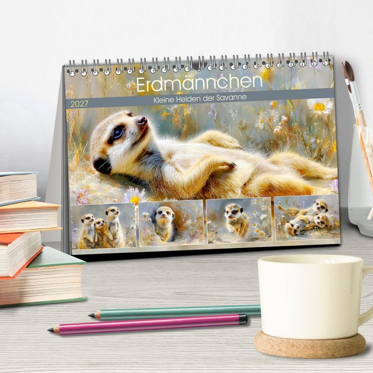 Produktbild: Erdm&auml;nnchen. Kleine Helden der Savanne (Tischkalender 2027 DIN A5 quer), CALVENDO Monatskalender