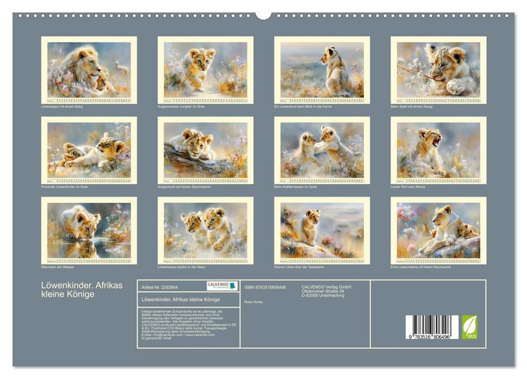 Produktbild: L&ouml;wenkinder. Afrikas kleine K&ouml;nige (hochwertiger Premium Wandkalender 2027 DIN A2 quer), Kunstdruck in Hochglanz