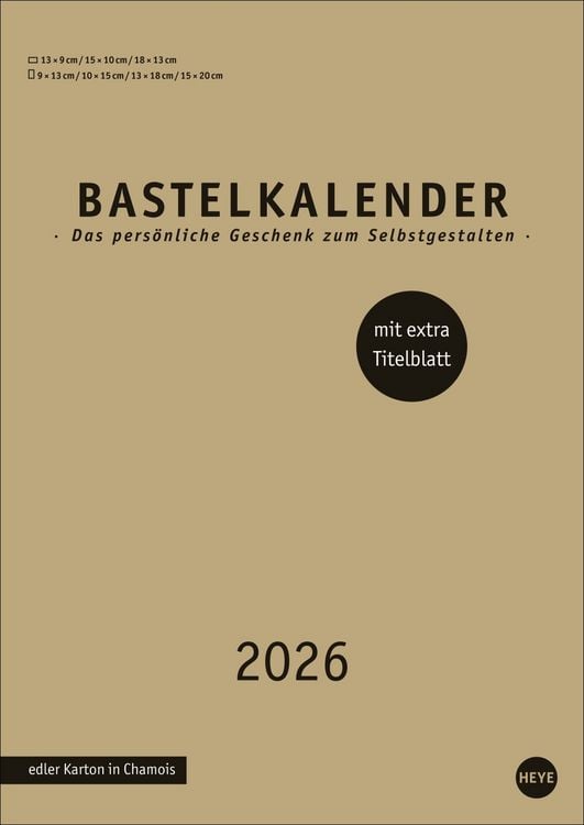 Produktbild: Premium-Bastelkalender gold A4 2026