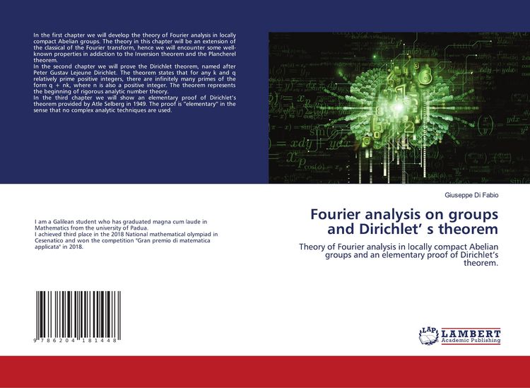Produktbild: Fourier analysis on groups and Dirichlet' s theorem