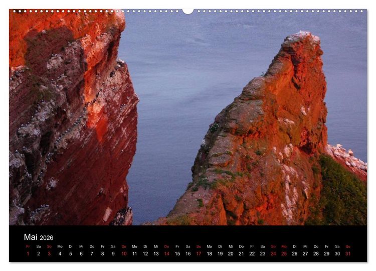 Produktbild: Abend in Helgoland (hochwertiger Premium Wandkalender 2026 DIN A2 quer), Kunstdruck in Hochglanz