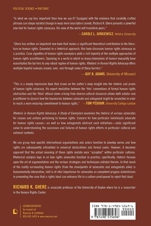 Produktbild: Rhetoric in Human Rights Advocacy