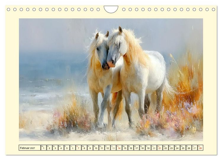 Produktbild: Hufe am Strand. Pferde im Schein des K&uuml;stenlichts (Wandkalender 2027 DIN A4 quer), CALVENDO Monatskalender