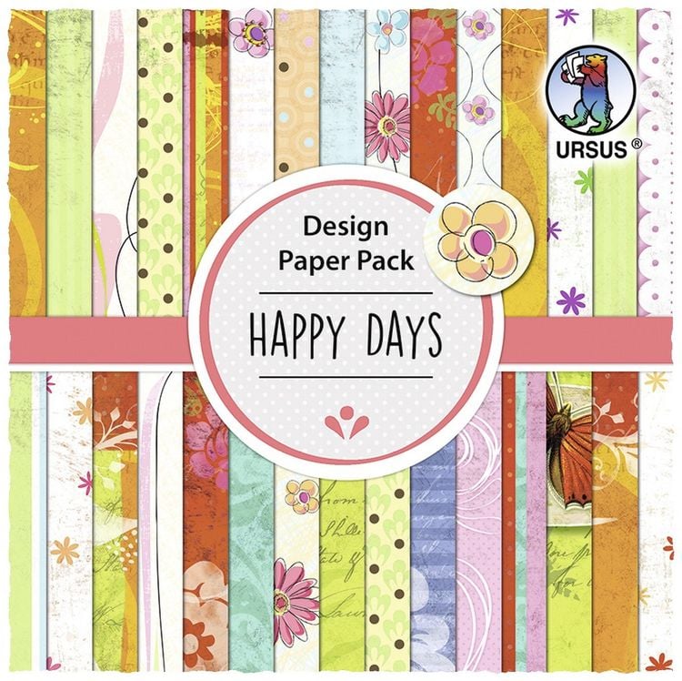 Produktbild: URSUS Spezialpapiere Design Paper Pack Happy Days, 30 Blatt