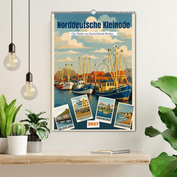Produktbild: Norddeutsche Kleinode - City Poster (Wandkalender 2027 DIN A2 hoch), CALVENDO Monatskalender