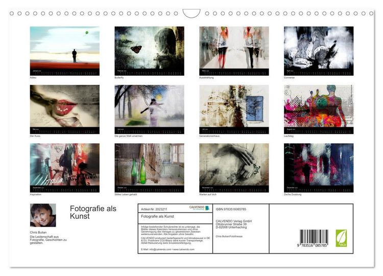 Produktbild: Fotografie als Kunst (Wandkalender 2026 DIN A3 quer), CALVENDO Monatskalender