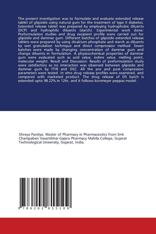 Produktbild: Extended Release Tablet of Glipizide