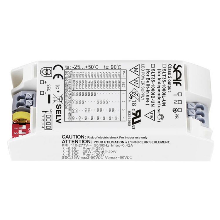 Produktbild: Self Electronics SLT35-1000IB-UN LED-Treiber Konstantstrom 35W 250 - 1000mA 2 - 50 V/DC nicht dimmbar, M&ouml;belzulassung, Montage