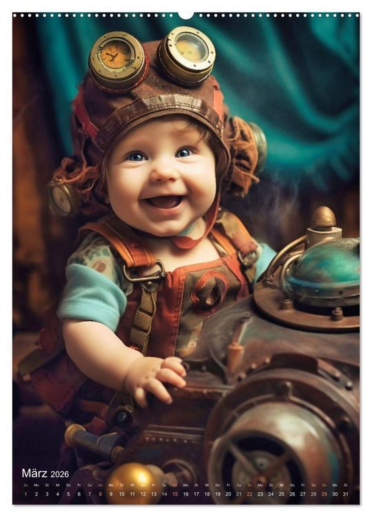 Produktbild: Steampunk Kinderwelt (hochwertiger Premium Wandkalender 2026 DIN A2 hoch), Kunstdruck in Hochglanz