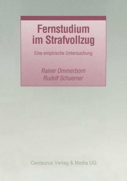 Produktbild: Fernstudium im Strafvollzug