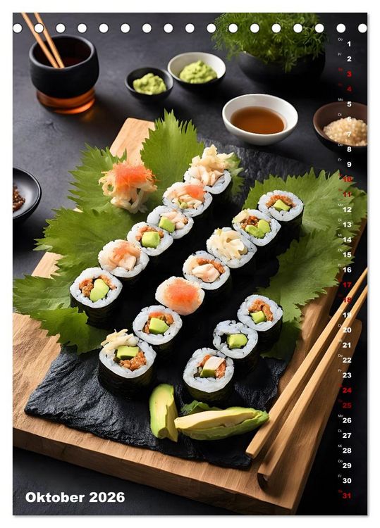 Produktbild: K&ouml;stliches Sushi (Tischkalender 2026 DIN A5 hoch), CALVENDO Monatskalender