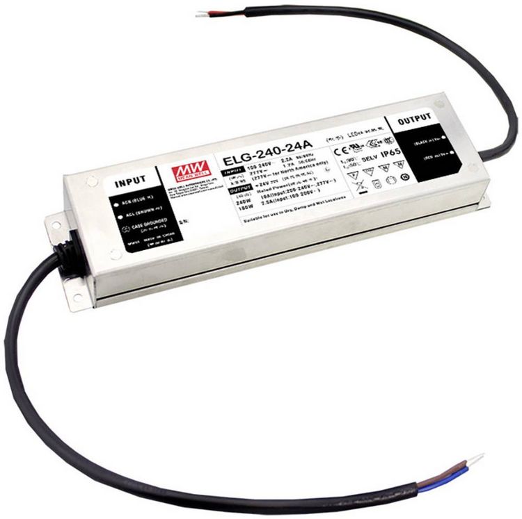 Produktbild: MEAN WELL ELG-240-24AB-3Y LED-Treiber Konstantspannung 240W 5 - 10A 22.4 - 25.6 V/DC 3 in 1 Dimmer Funktion, Montage auf