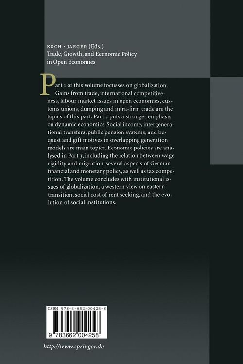 Produktbild: Trade, Growth, and Economic Policy in Open Economies