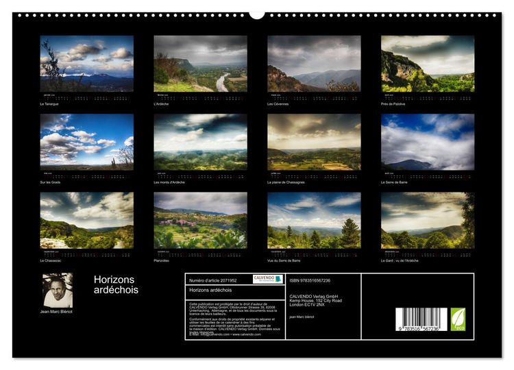 Produktbild: Horizons ard&eacute;chois (Calendrier mural 2026 DIN A2 vertical) calendrier de bureau